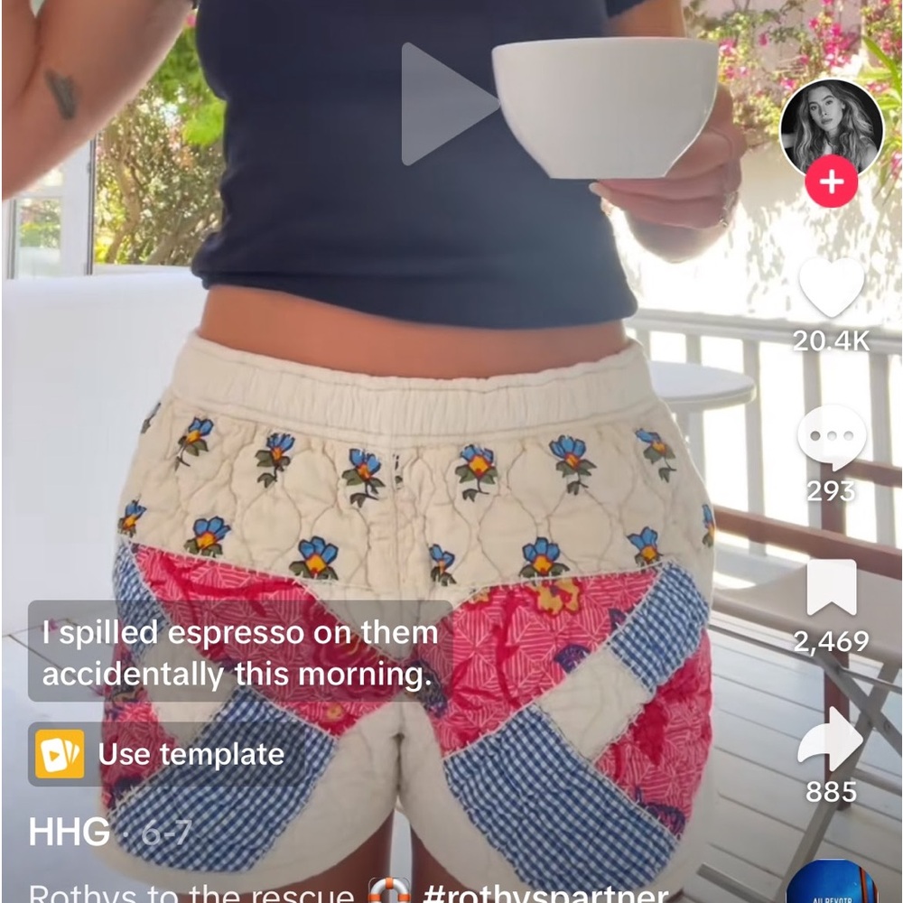 Quilted patchwork shorts